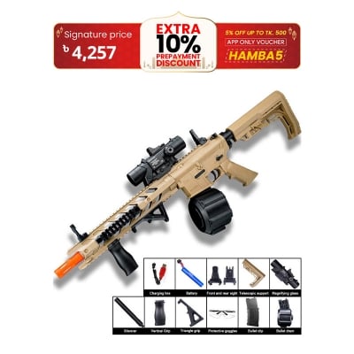 Picture of Electric M4 Gel Ball Blaster Manual/Auto Firing Toy Rifle w/ 60 Feet Range