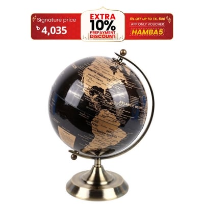 Picture of Geographic globe, PVC, Black, 20cm