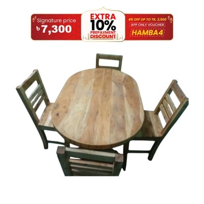 Picture of Wooden 4 Seaters Dinning Table set Brown