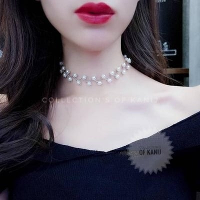 Picture of Silver Choker Set With White Pearl