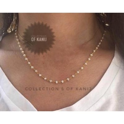 Picture of 2 Pcs Exclusive Stylish Golden Pearl Chain Necklace  For Women - Necklace For Girls