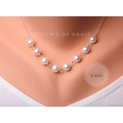 Picture of Silver Pearl Necklace For Women