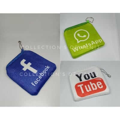 Picture of Social Media Logo Coin Purse Key Ring Bag