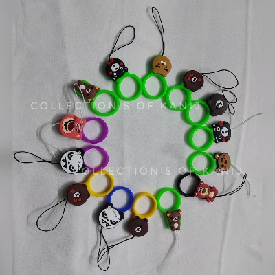 Picture of Panda And Bear Cute Cartoons Silicon Round Shape Ring Strap For Mobile