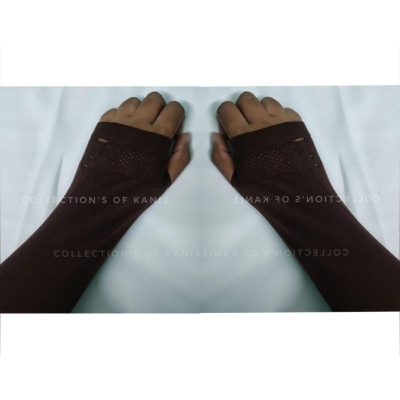 Picture of Chocolate Colour Fingerless Hand Sleeve For Women And Girls-1 Pair