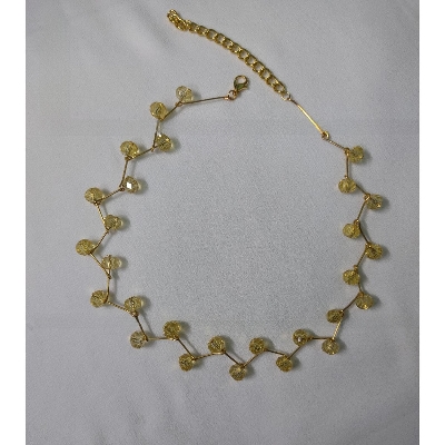 Picture of Exclusive Crystal Dropp 8Mm Size Pearl Choker Necklace For Women - Ear Ring