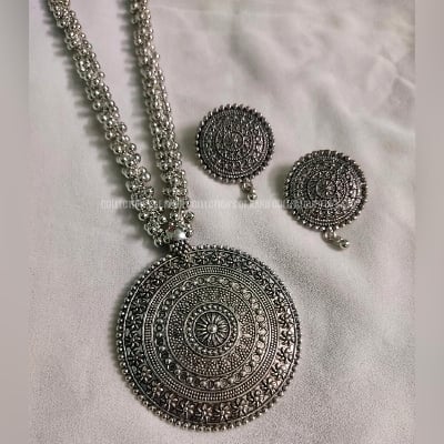 Picture of Silver Jhuluri Set with Earrings Jewelry for Women