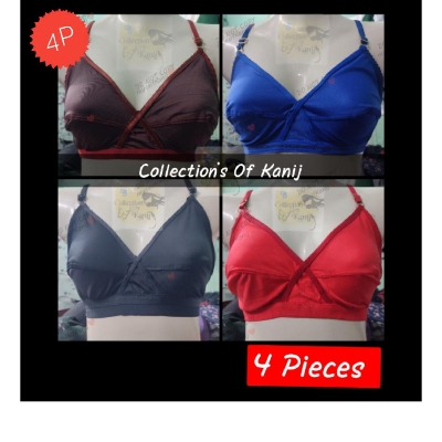 Picture of 4 Pieces Stretchable Bras Combo Set - Multicolor Randomly Selected Pack for Comfort