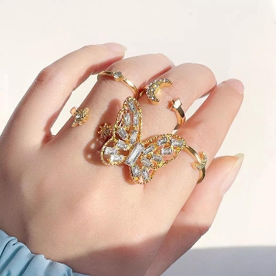 Picture of Beautiful 5 Pieces Butterfly Finger Ring Set