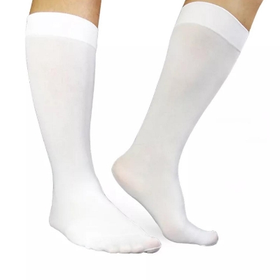 Picture of Men's High-Quality Thin Socks - White Color Fashionable Business Socks for Formal Wear