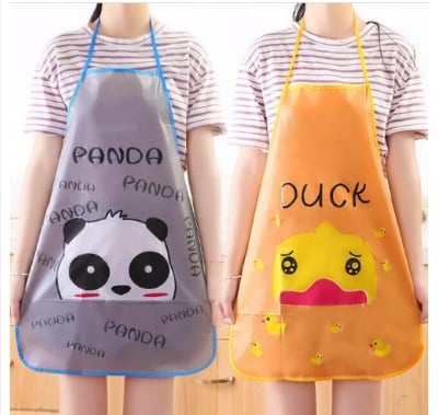 Picture of 1 pc Women Cute Cartoon Waterproof Apron Kitchen Restaurant Cooking
