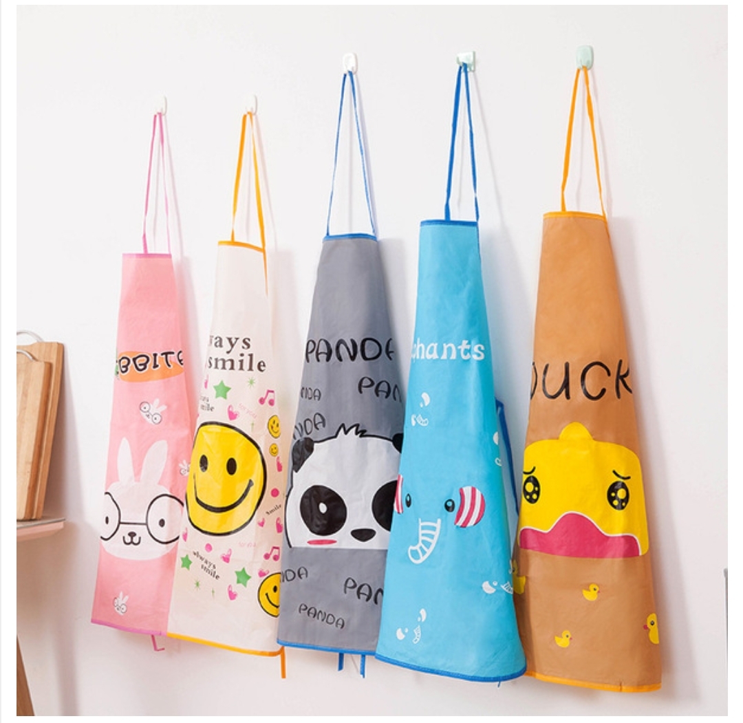 Picture of 1 pc Women Cute Cartoon Waterproof Apron Kitchen Restaurant Cooking
