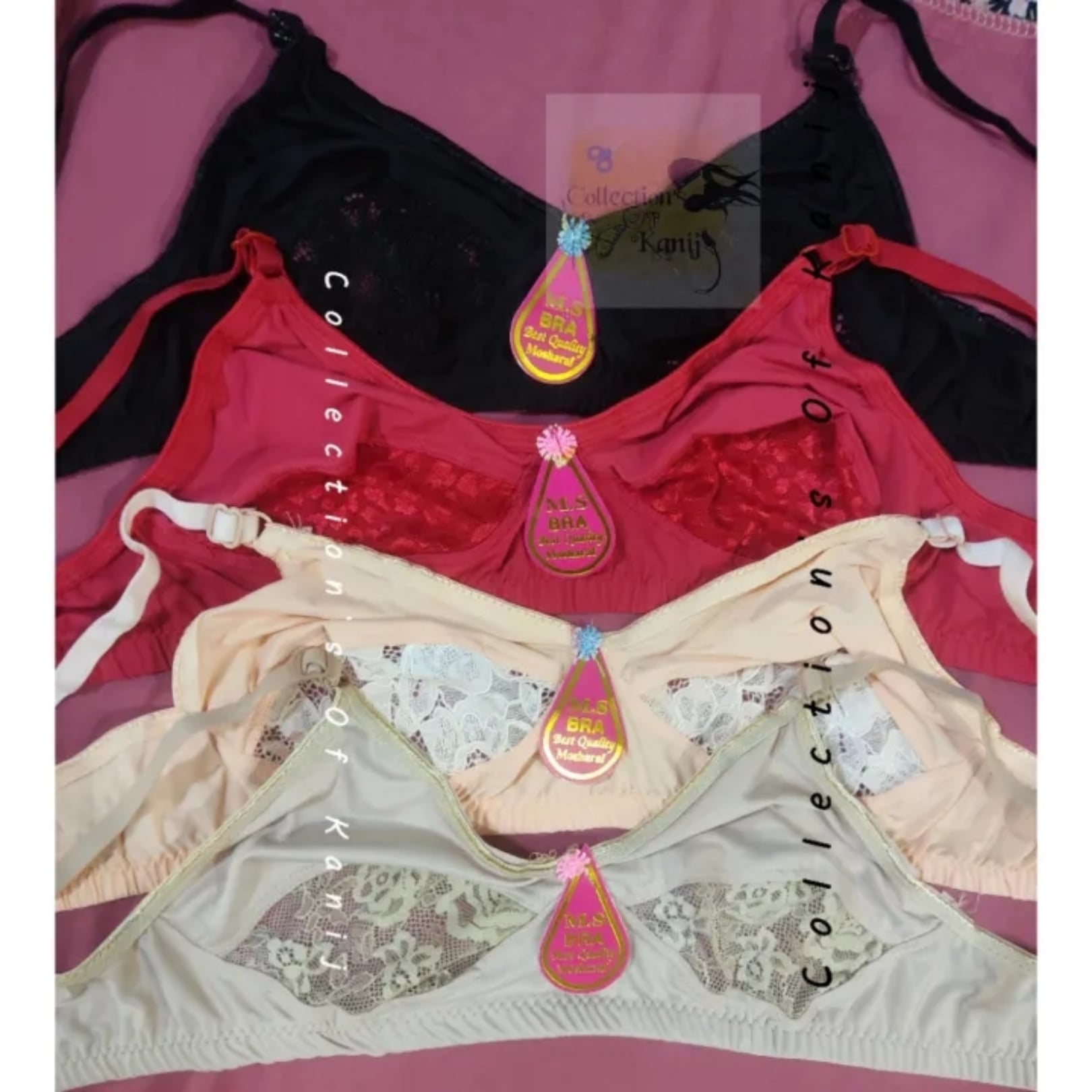Picture of 4 Pieces of Standard Quality Full Half Net Bra for Women & Girls