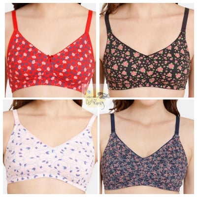 Picture of Four Pieces Qualityfull And Standard Printed Stretchable Bra For Women And Girl - Elevate Style and Comfort - Essential Bra