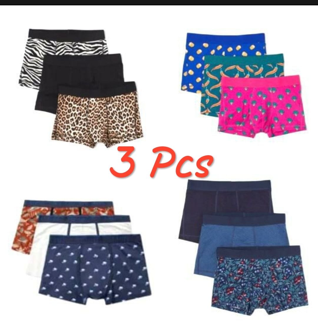 Picture of Pack Of 3 Pcs Printed Random Colour And Design Boxers For Men