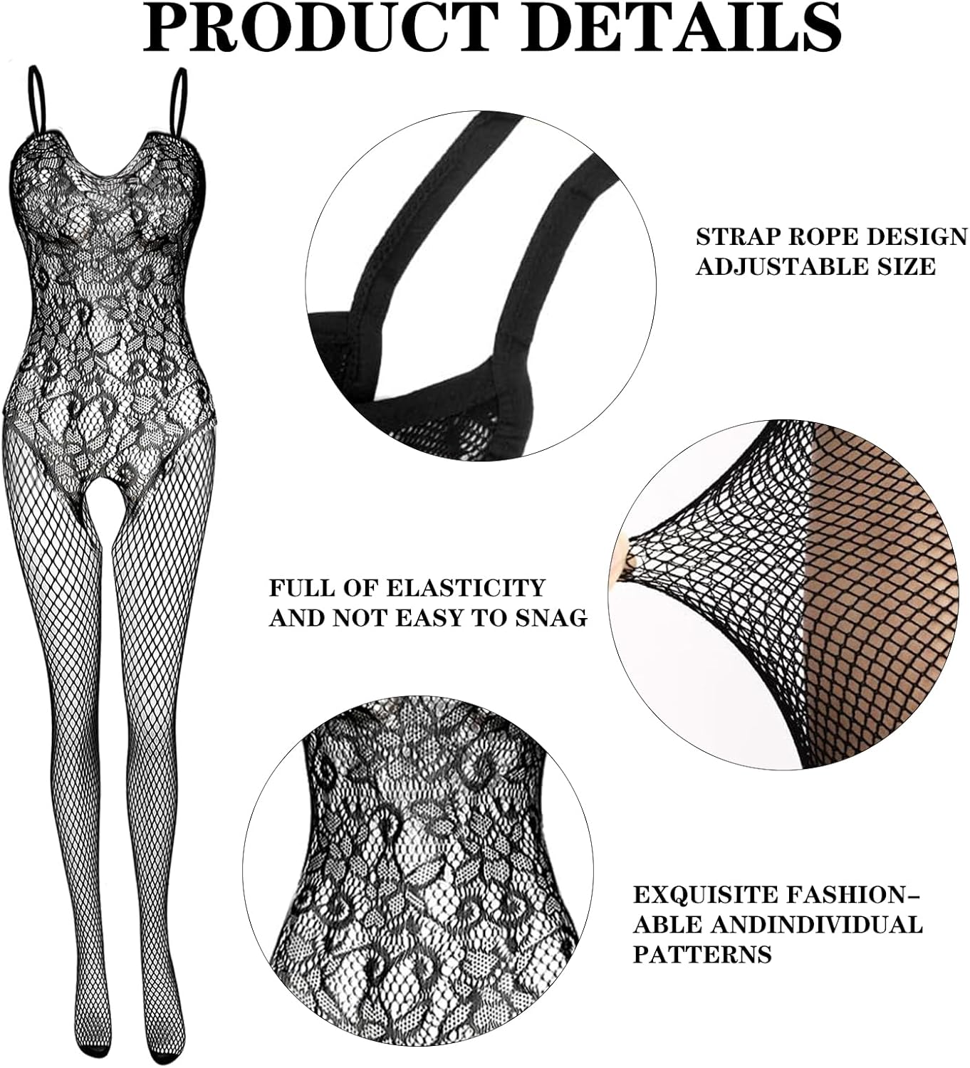 Picture of Net Large Size Tight Set Womens Transparent Open Body Dress