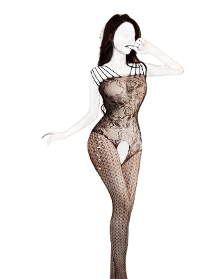 Picture of Net Large Size Tight Set Womens Transparent Open Body Dress