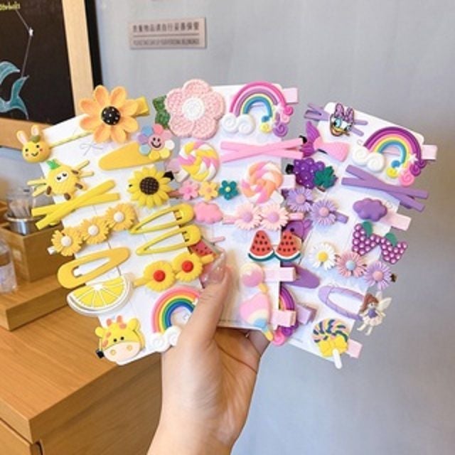 Picture of 14 Pcs Cute Hair Clip Set Bangs Hairpin