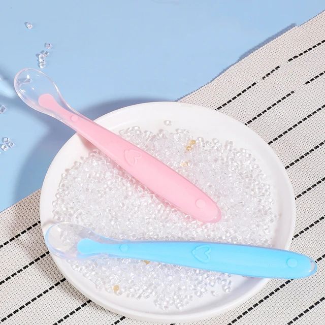 Picture of Baby Silicone Feeding Spoon with Long Handle
