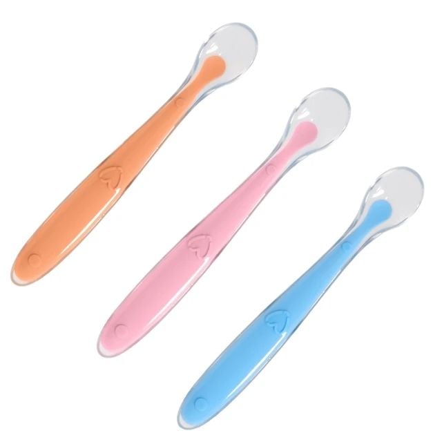 Picture of Baby Silicone Feeding Spoon with Long Handle