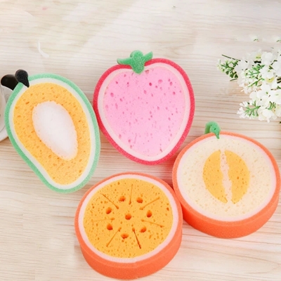 Picture of Cute Fruit Shaped Soft Bath Sponge Shower Brush Dead Skin Removal Body Scrubber Exfoliating Cleaner for Women Men Kids