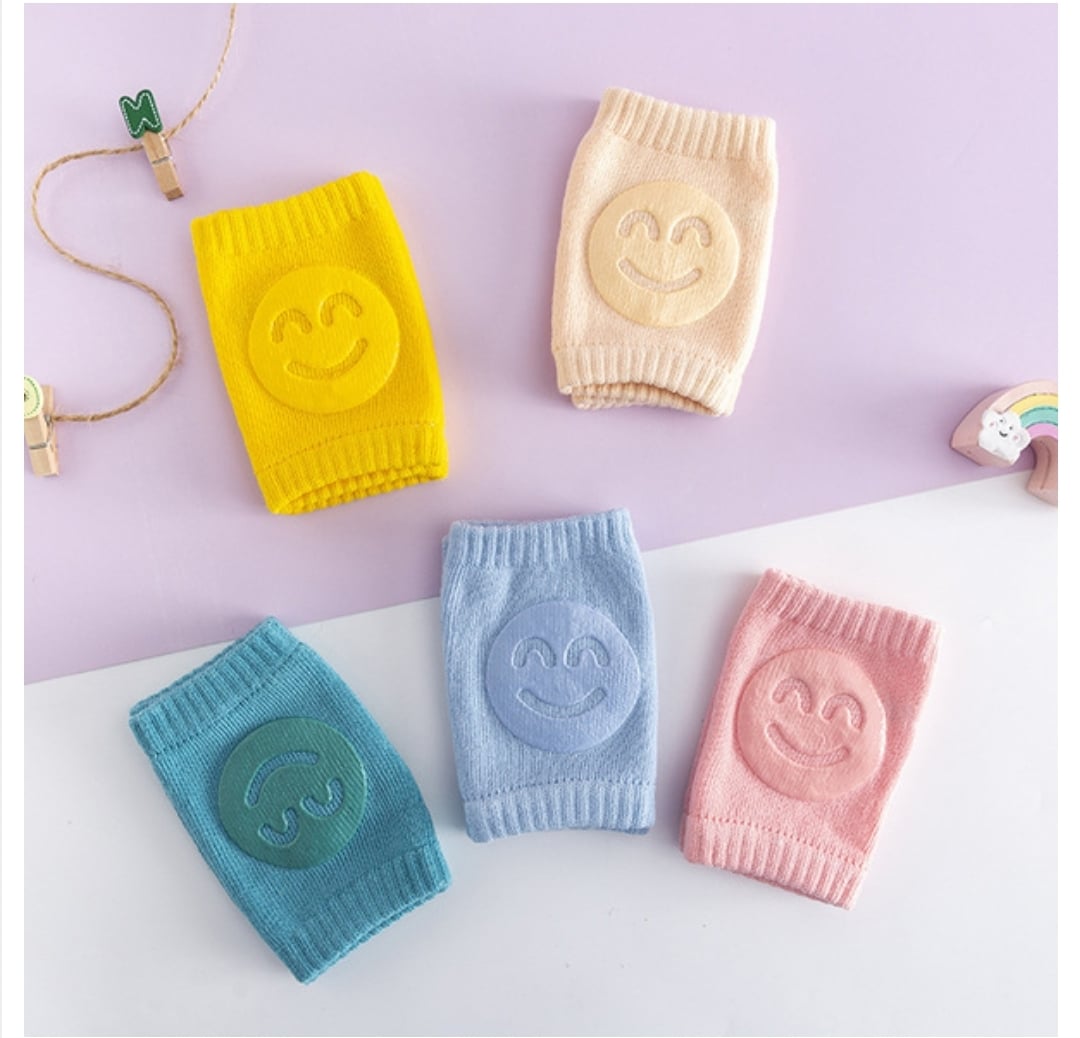 Picture of smiley face knee pads children's knee pads terry baby socks elbow