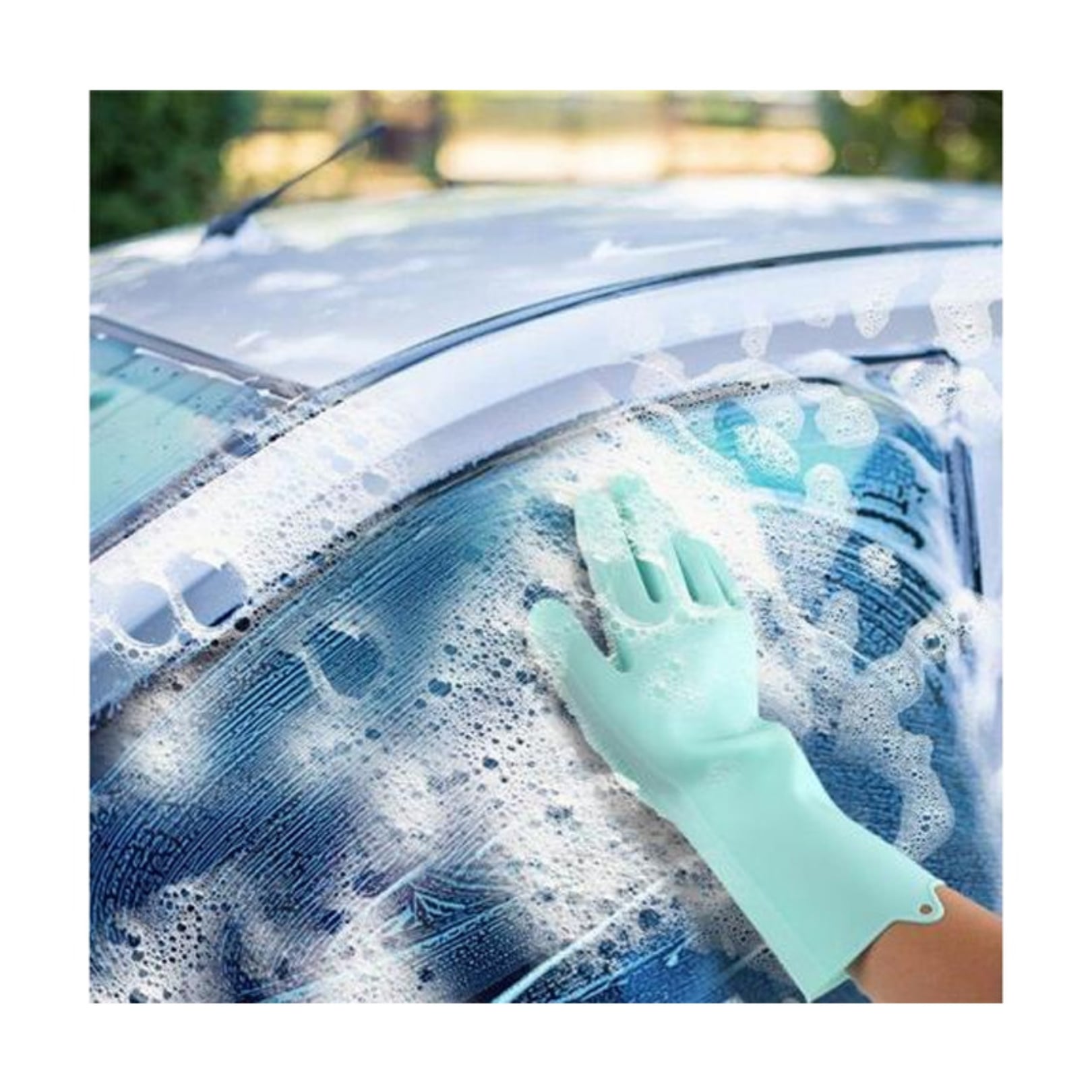 Picture of Dishwashing Gloves with Cleaning Scrubber High Quality Silicone Dish Washing Kitchen Hand Gloves - Multicolor