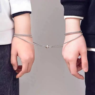 Picture of TikTok Same Style Magnet Attractive Couple Niche Design Sense Necklace ins No Fading Personality Couple