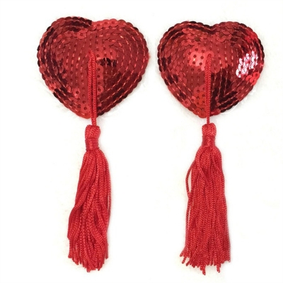 Picture of Lingerie Accessories Heart-Shaped Breast Patch Silicone Bra Tassel Heart-Shaped Sequin
