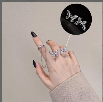 Picture of New Super Fairy Zircon Butterfly Open Index Finger Ring