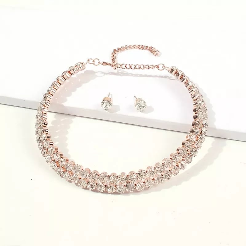Picture of Elegents Stone Chokers Set With Earrings