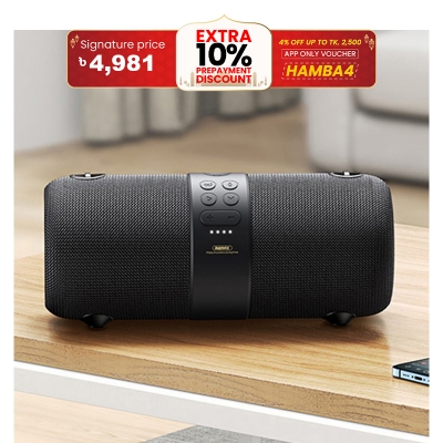 Picture of REMAX Wireless RB-M55 USB/TF/AUX Wireless Speakers Strong Bass Portable Home Theater Subwoofer Party Stereo Bluetooth Speaker Outdoor(black)