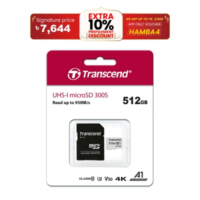 Picture of Transccend 512GB UHS-I MicroSD 300S Memory Card
