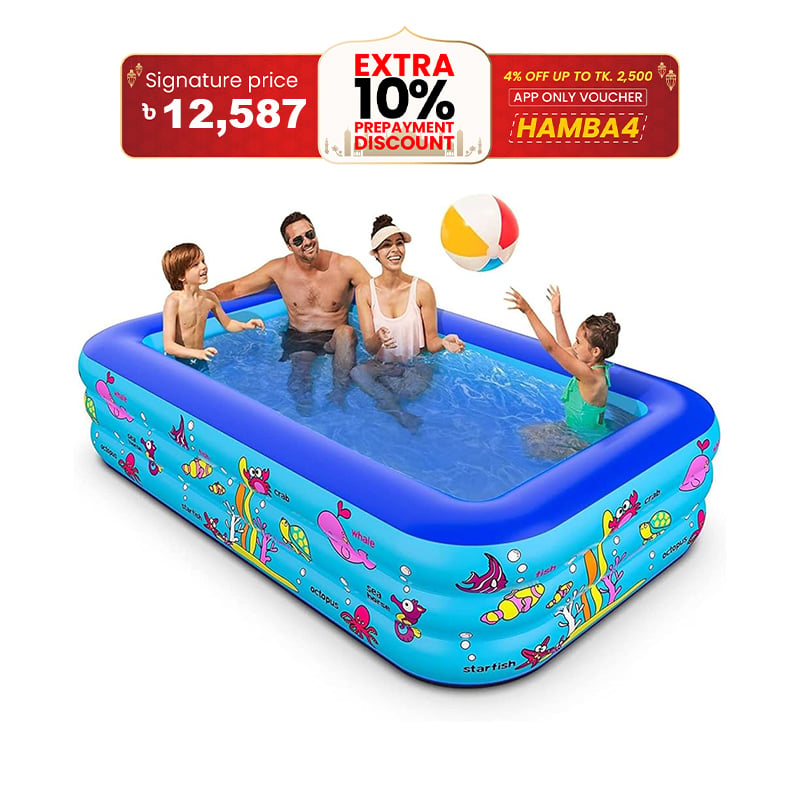 Picture of 305cm Inflatable Family Swimming Pool – | Easy Setup Backyard Water Fun PVC Outdoor Pool Set for Kids & Adults .