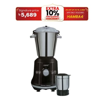Picture of Orpat 1600-Watt 2-in-1 Jars Heavy Duty Kitchen Commercial Mixer Grinder - Efficient and Powerful Appliance for Your Kitchen Needs