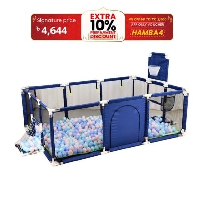 Picture of 4 Sides Baby Baby Toddlers Playpen Zipper Door Play Fence Children Infants Folding
