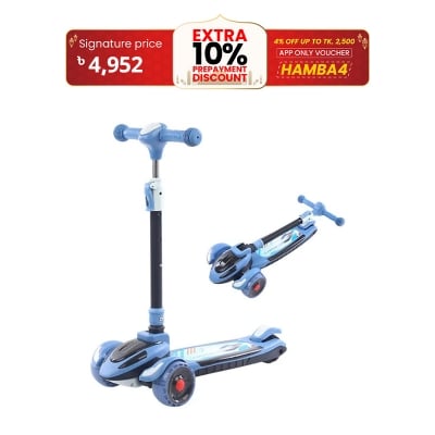 Picture of Kick Scooter for Kids 3 Wheels Deluxe Folding Aluminum 3 Adjustable Height Glider with LED Light Up wheels Body Balance Scooter