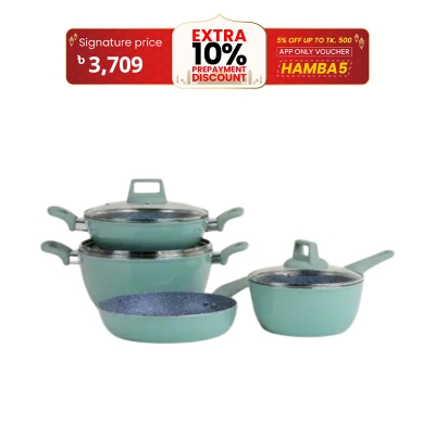 Picture of Kiam Chromatic 7 Pcs Ceramic Granite Cookware Set (Induction bottom)
