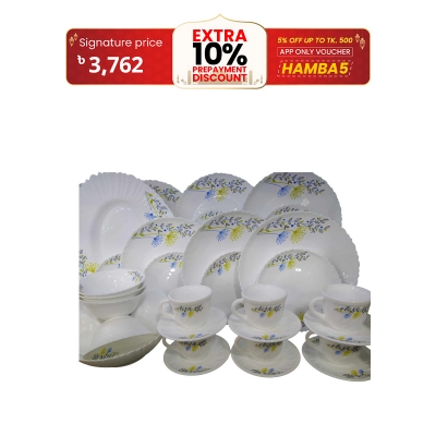 Picture of 24 Pcs Pyrex Opal Glassware White Oven Save Dinner Set - Dinner Set