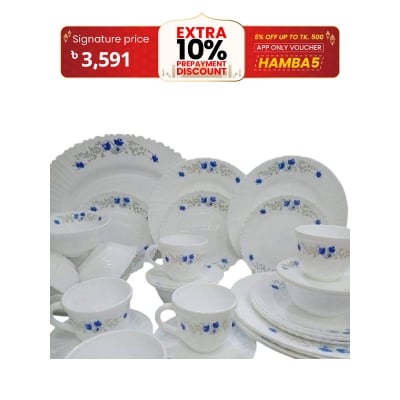Picture of 20 Pcs Pyrex Opal Glassware White Oven Save Dinner Set - Dinner Set