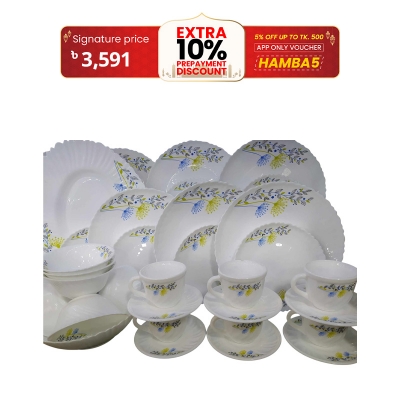 Picture of 20 Pcs Pyrex Opal Glassware White Oven Save Dinner Set - Dinner Set