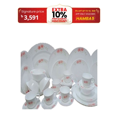 Picture of 20 Pcs Pyrex Opal Glassware White Oven Save Dinner Set - Dinner Set