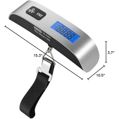 Picture of Portable Scale Digital LCD Display 110lb/50kg Electronic Luggage Hanging Suitcase Travel Weighs Baggage Bag Weight Balance Tools