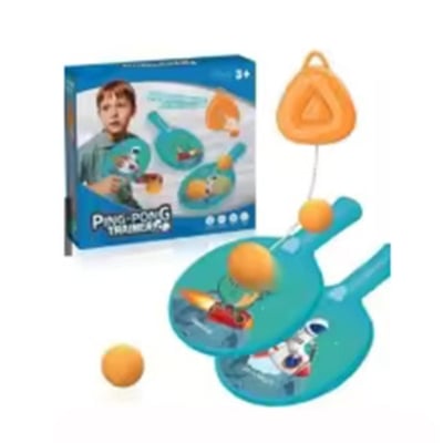 Picture of Table Tennis Trainer Toy for Kids | Ping Pong Practice Trainer with One Click Rope Retraction | Single Racket Indoor Sports Training Set