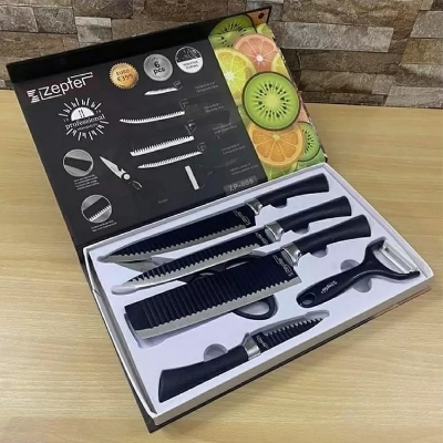 Picture of ZEPTER 6 PC Knife Set for Kitchen Knife Blade Knife Set for Kurbani Kitchen Cooking Knives Steak Knives