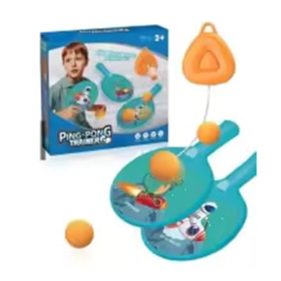 Picture of Table Tennis Trainer Toy for Kids | Ping Pong Practice Trainer with One Click Rope Retraction | Single Racket Indoor Sports Training Set
