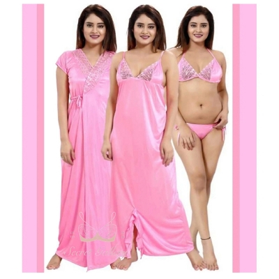 Picture of 4 Part (Nighty) - Hot and Sexy Comfortable Night Dress for women L
