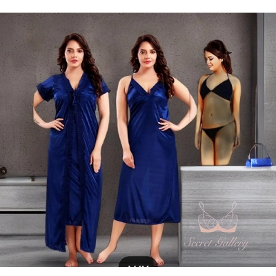Picture of 4 Part (Nighty) - Hot and Sexy Comfortable Night Dress for women L