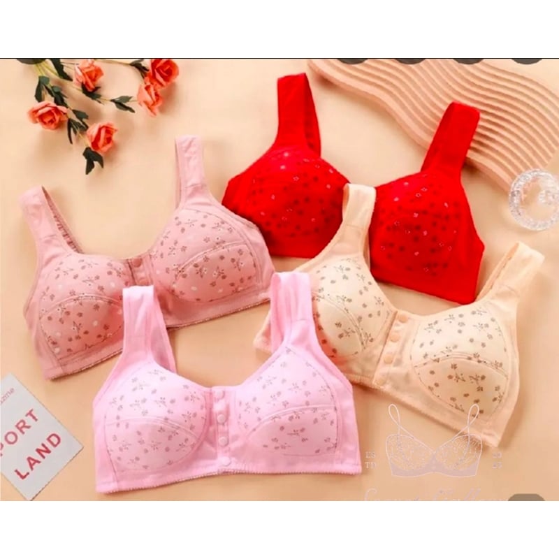 Picture of Imported Printed Front Button Soft Cotton Bra For New Born Baby Feeding (One Piece)