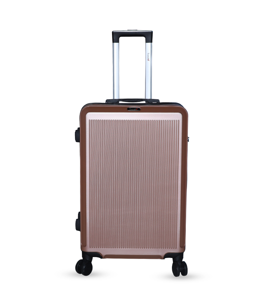 Picture of Travello 24 Inch Royal Zipper Unbreakable Body More Capacity Water Resistant Aluminum Luggage- Trolley Golden
